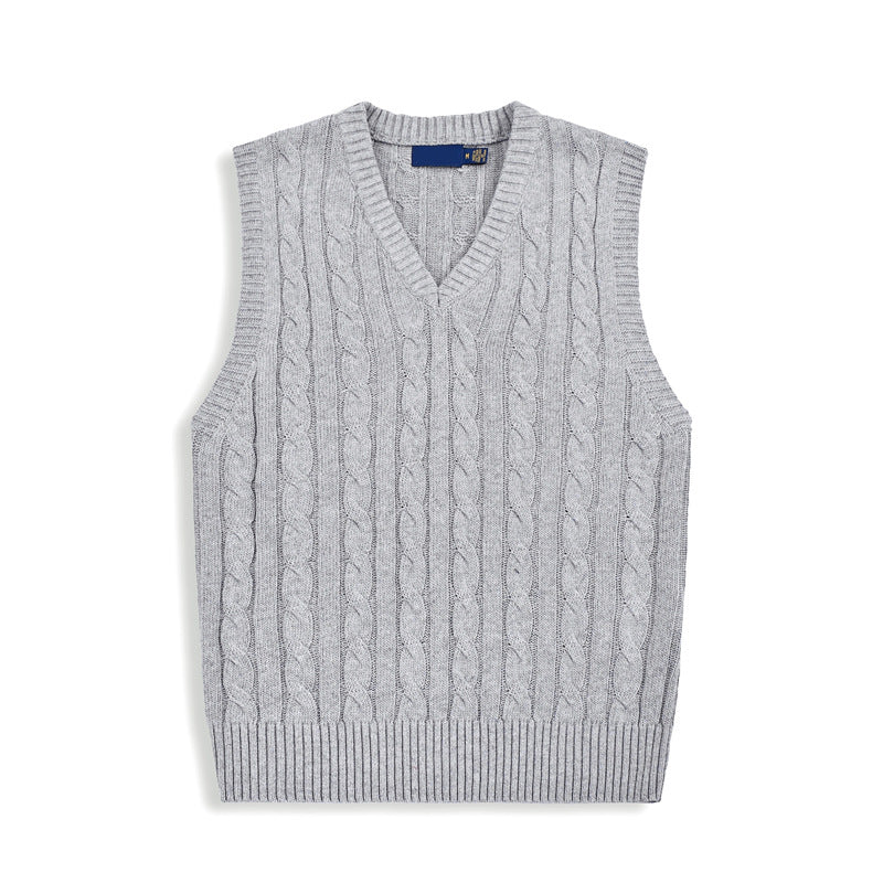 Men's and women's new casual Joker embroidered sweater V-neck knitted vest