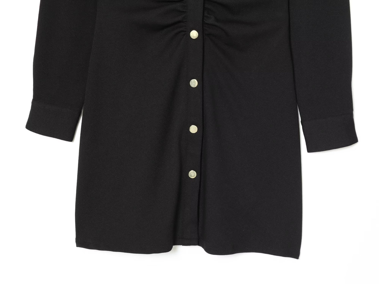 Women's new fashion slim shirt style pleated mini dress