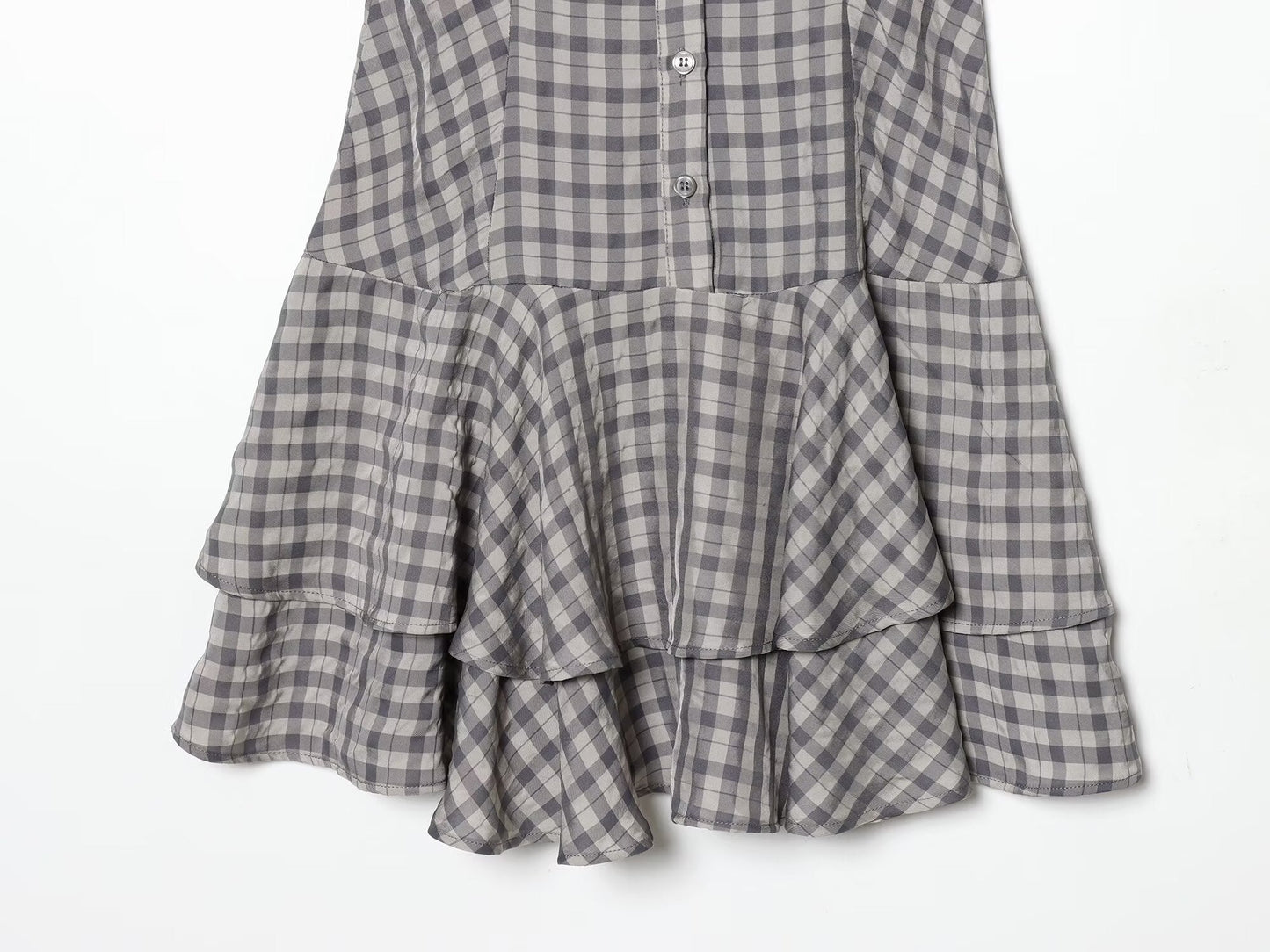 Women's layered decorative plaid mini dress