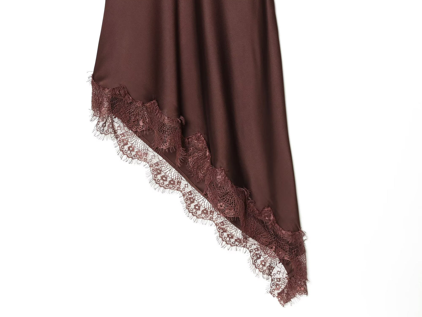 Women's lace satin textured suspender dress