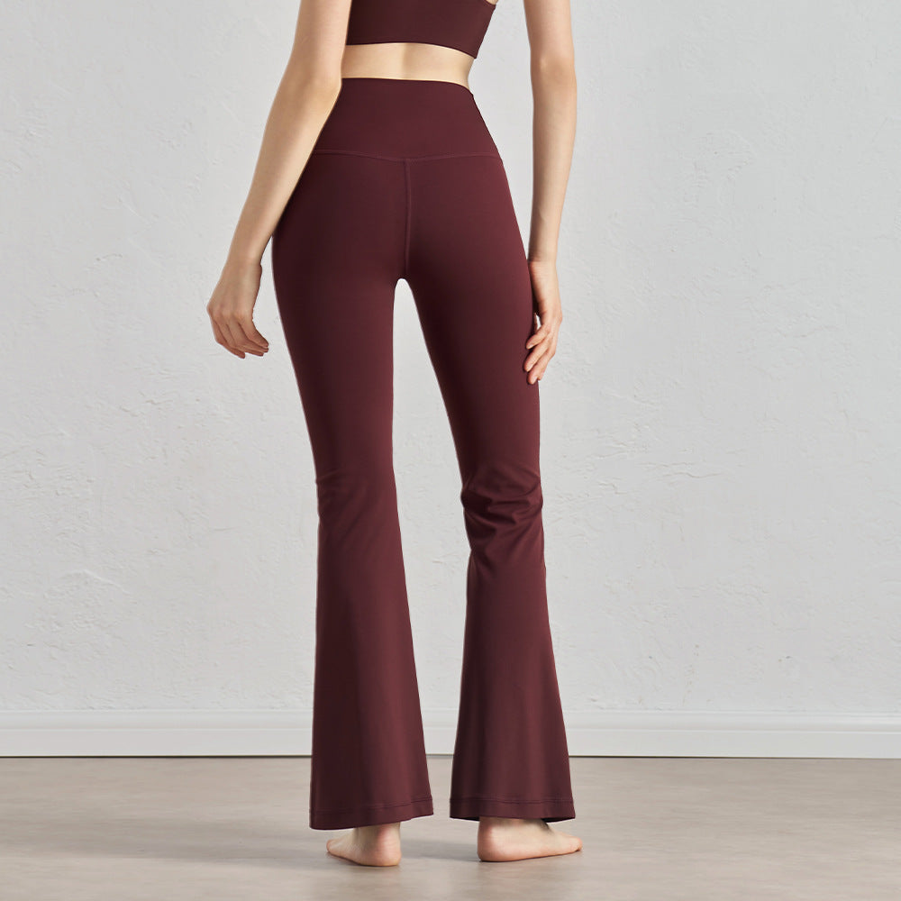 Women's New Leisure High Waist Hip Yoga Pants Outdoor Fitness Pants Skinny Sports Bell Bottoms.