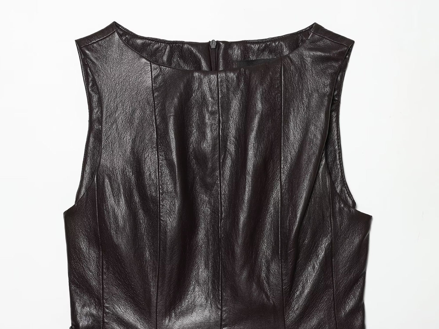suit Women's 2 pieces with Belt faux leather effect sleeveless top+Skirts