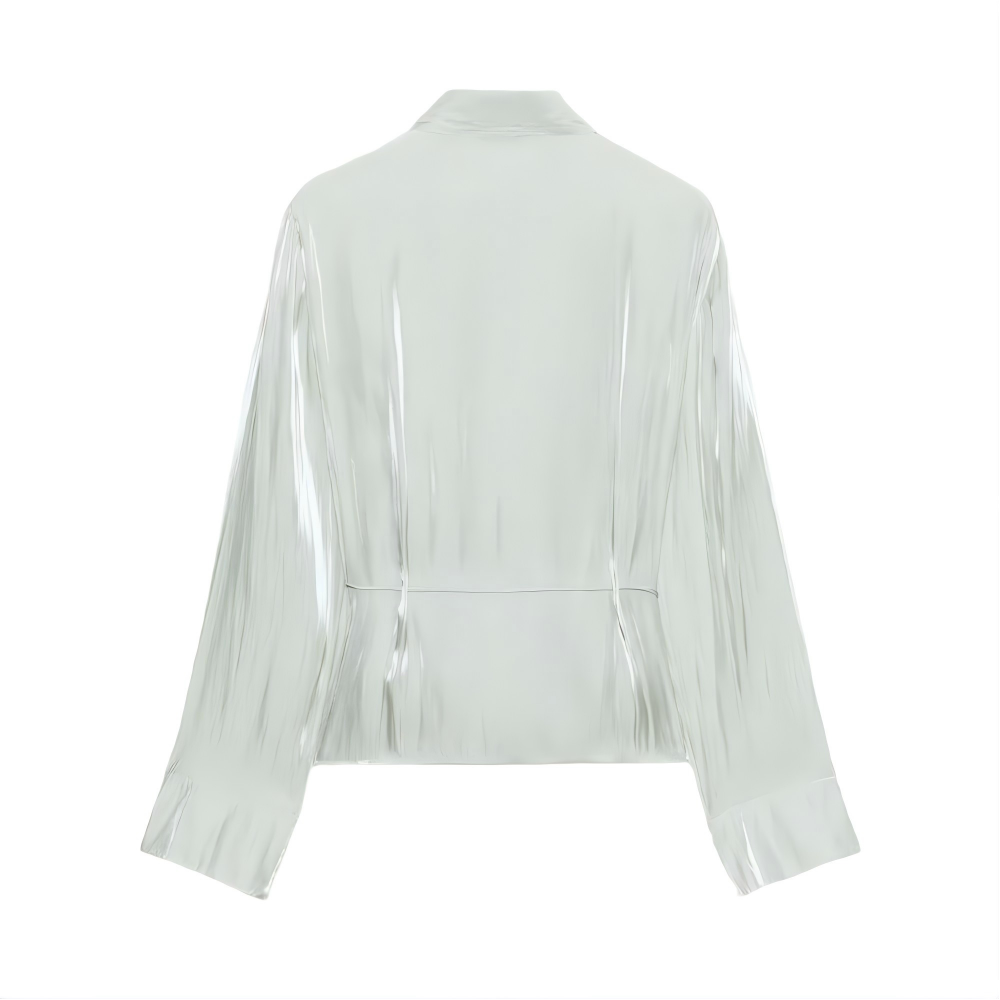Women's metallic effect paired with belt shirt
