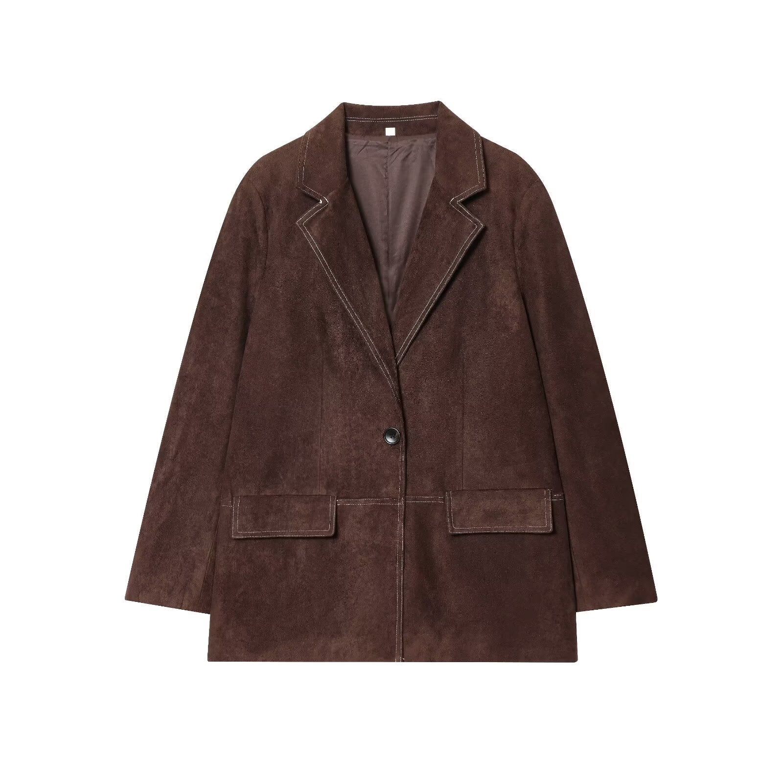 Women's new fashion loose Button-up straight suit jacket