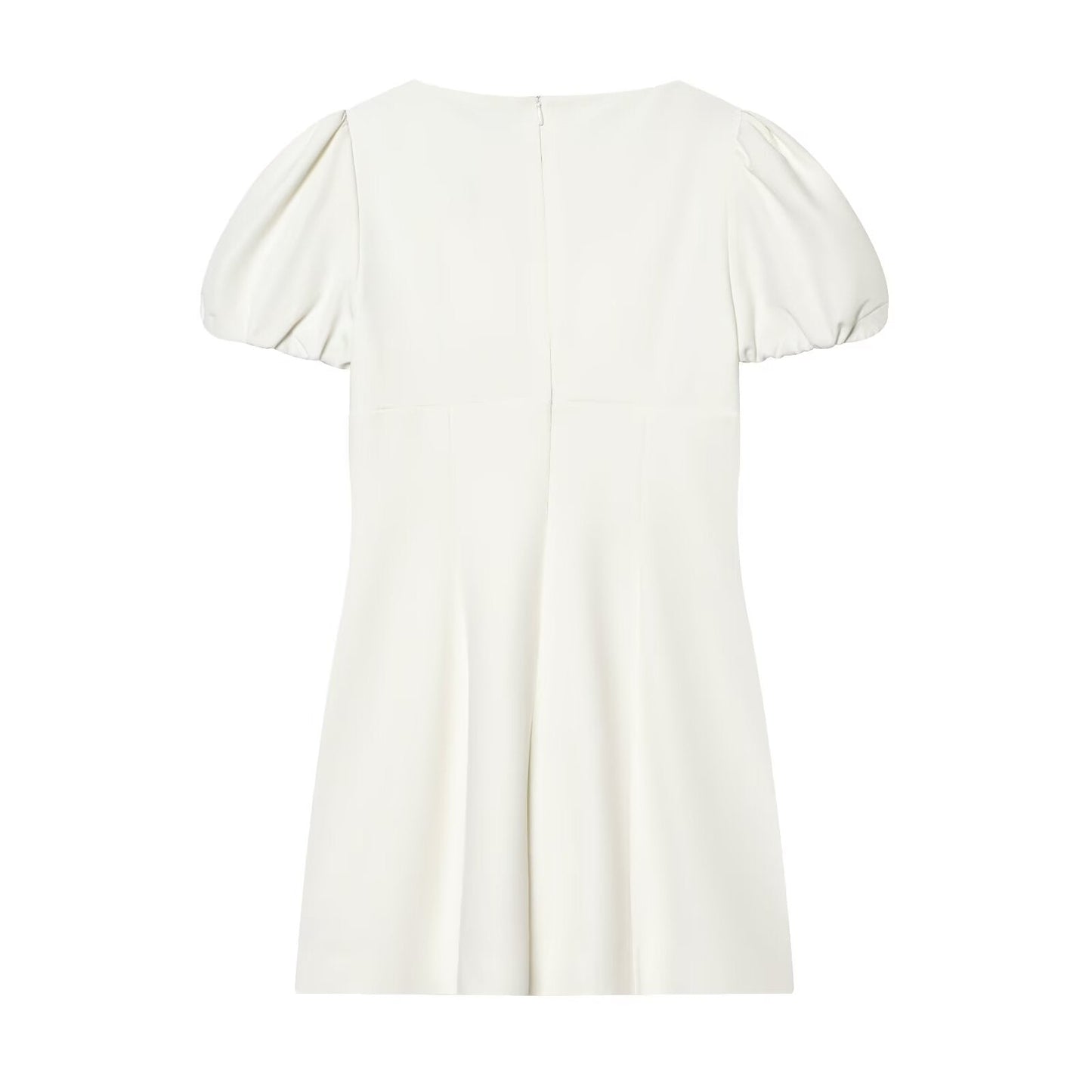 Women's pleated decorative short sleeved mini dress