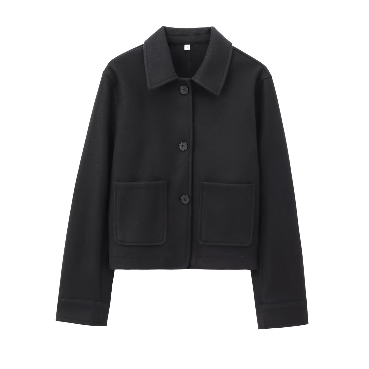 Women's new fashion long sleeved lapel soft texture jacket