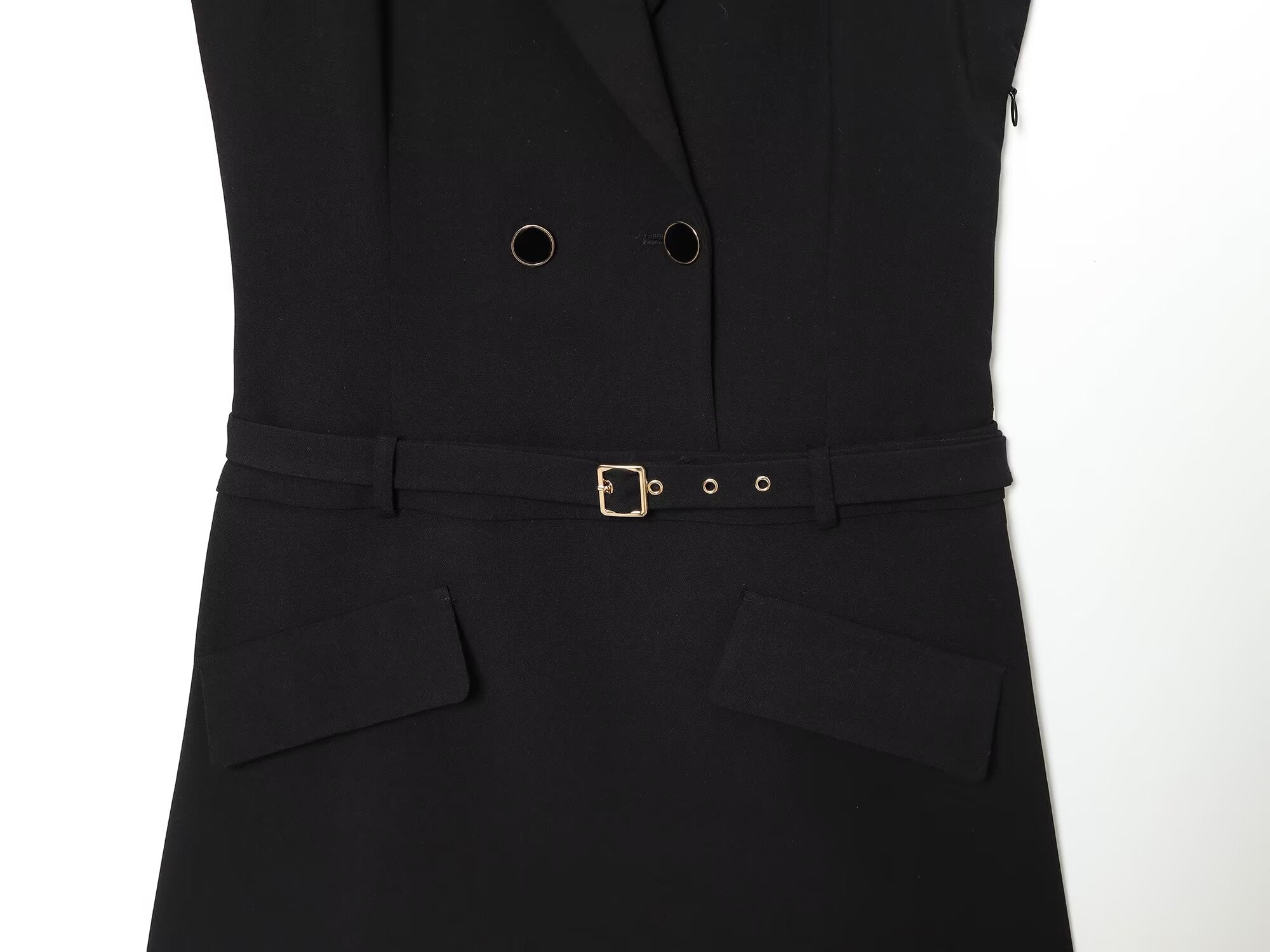 Women's with Belt sleeveless Blazer Coat effect mini dress