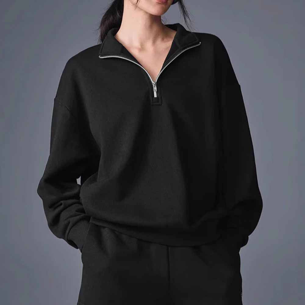 Men and women with the same new Joker autumn and winter half zipper short sweater loose collar slim coat fitness jacket