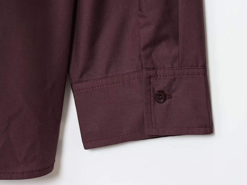 Women's new fashion scarf decoration loose poplin button up shirt