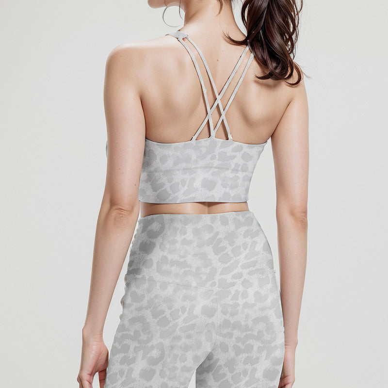 LU 2026 Women's New Leopard-print Beauty Back sports bra Yoga Vest