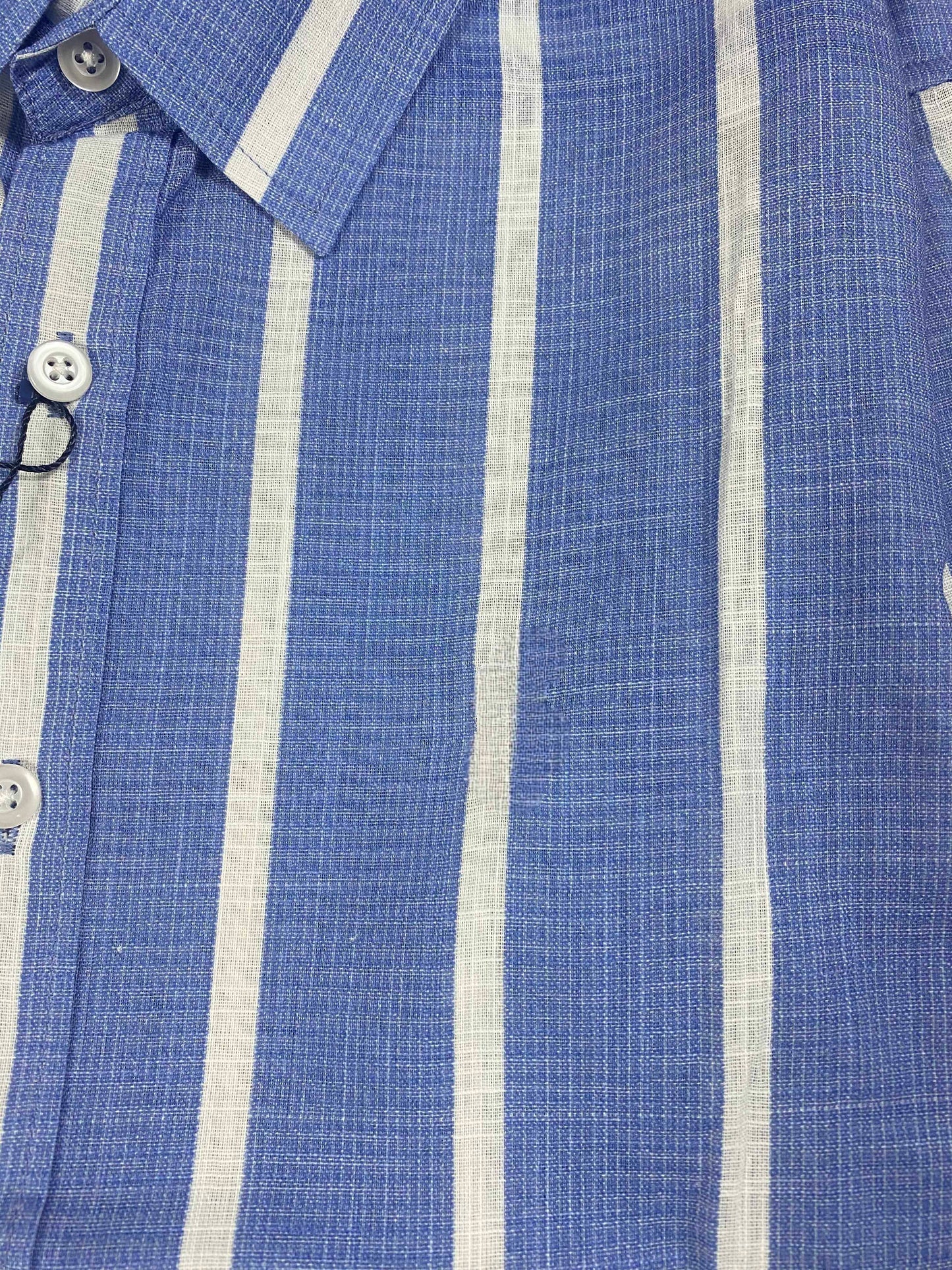 Women's new fashion Joker embroidered slub cotton striped lapel loose long sleeve shirt top.