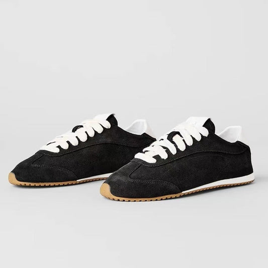 Women's new sports and leisure shoes suede low-cut thin-soled sneakers