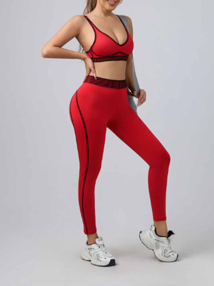 Women's New Joker Adjustable Sports Bra+high Elastic Tight Pants Fitness Suit