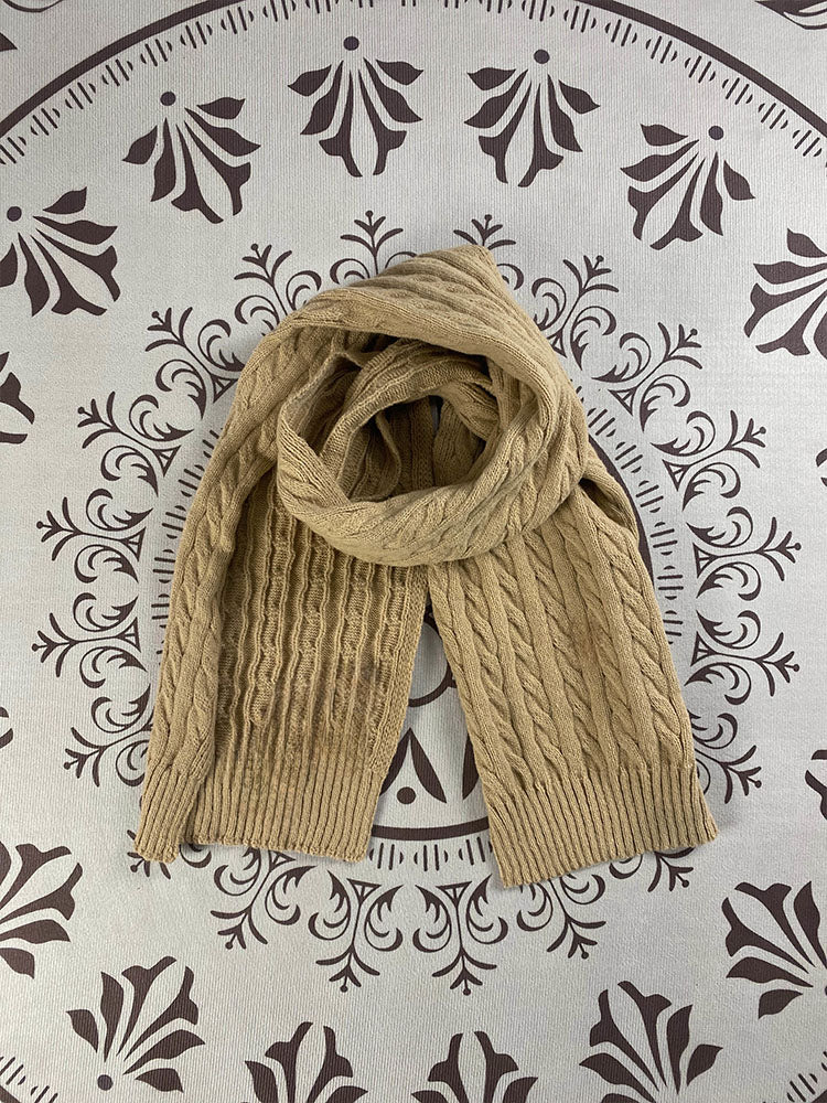 New Joker Cold Scarf Twist Embroidery Knitted Wool Scarf