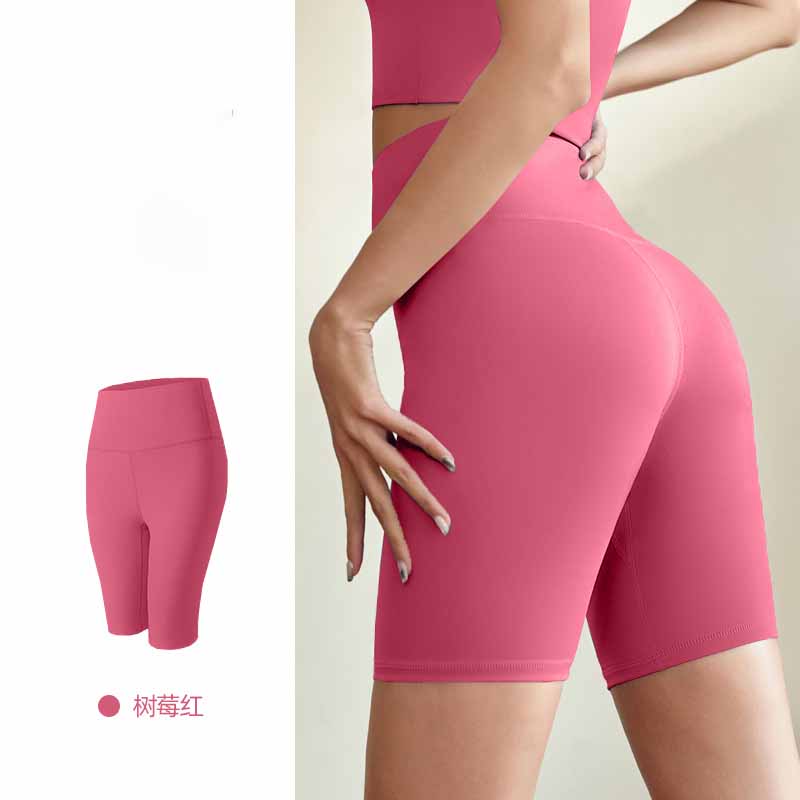 LU Women's New Fashion Joker Sports Fitness Shorts Peach Hip Cropped Pants Women Hip High Waist Elastic Tights Yoga.