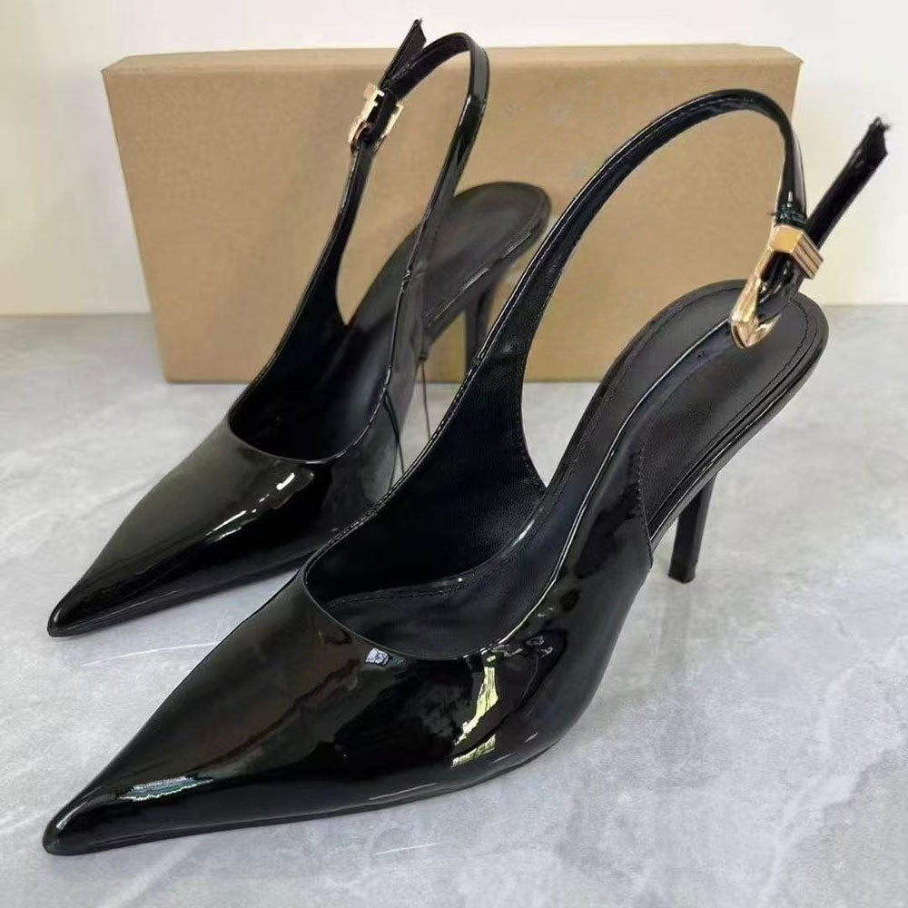2026 women's new fashion pointed back strap stiletto heels
