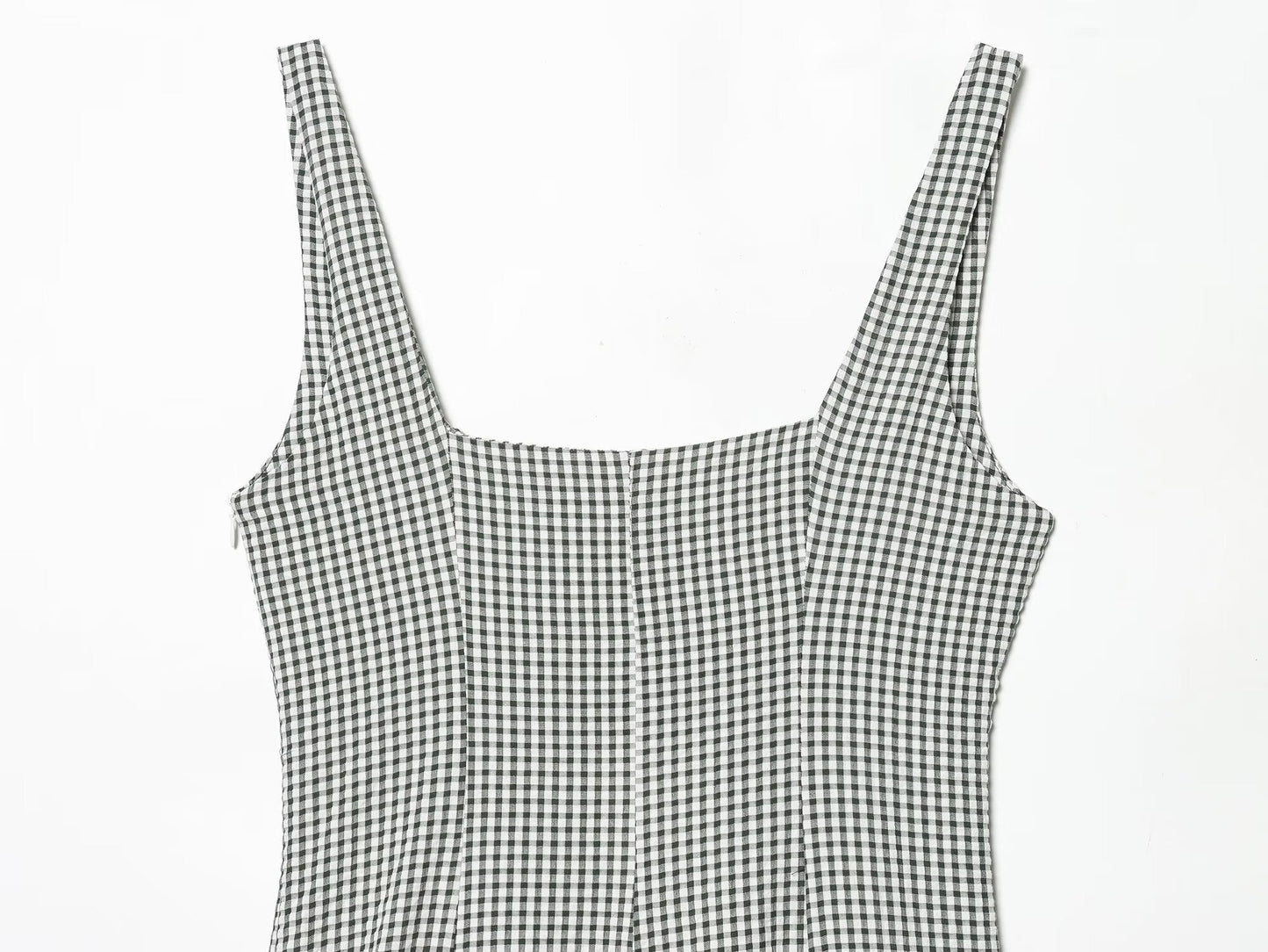 Women's sleeveless plaid MIDI dress
