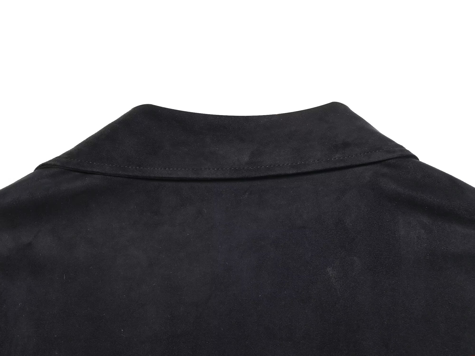 Women's black slim suede effect lace up shirt