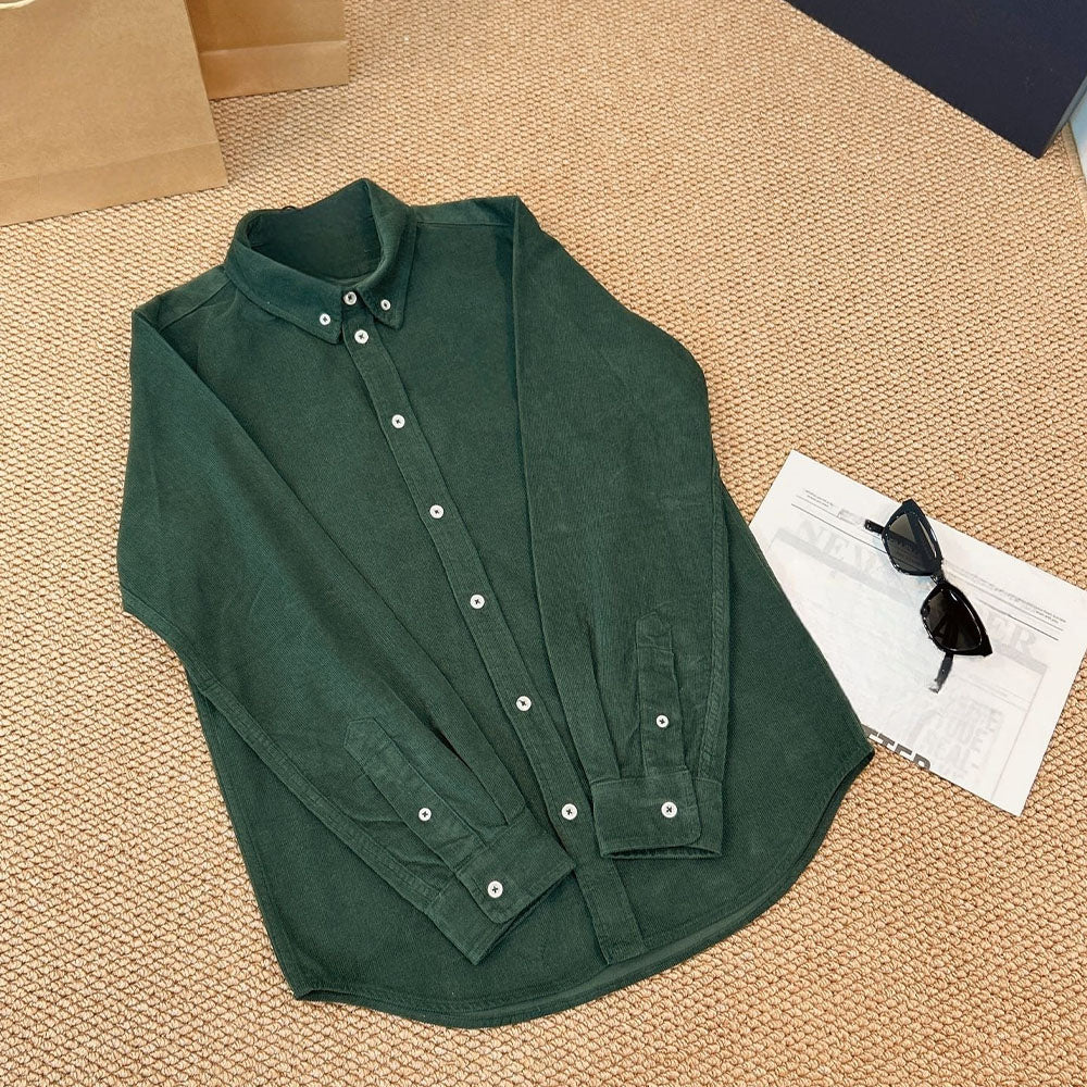 Women's new fashion Joker embroidered corduroy shirt