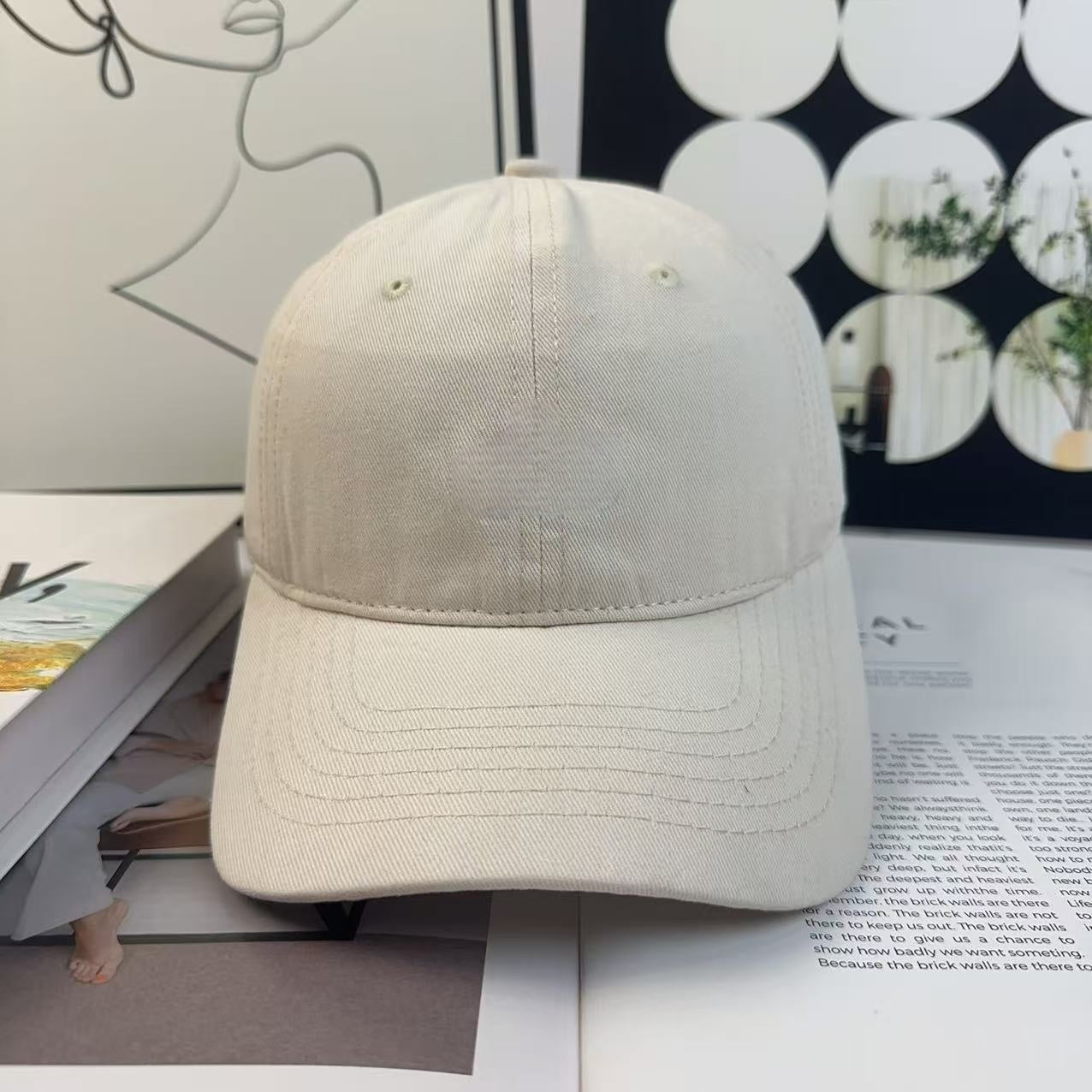 Men's and Women's Casual Joker Three-dimensional Letters Baseball Cap Big Head Wai Outdoor Cap.