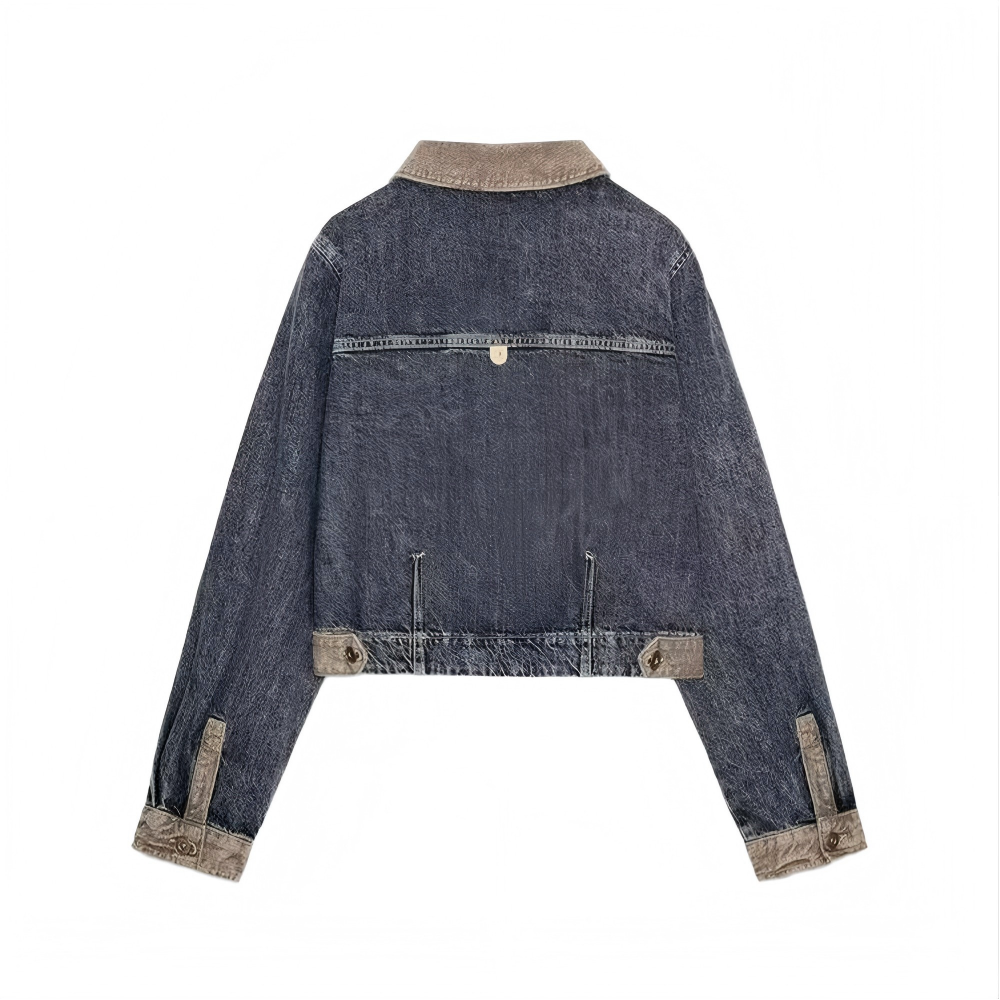 suit Women's 2 pieces patchwork denim jacket Coat+Jeans