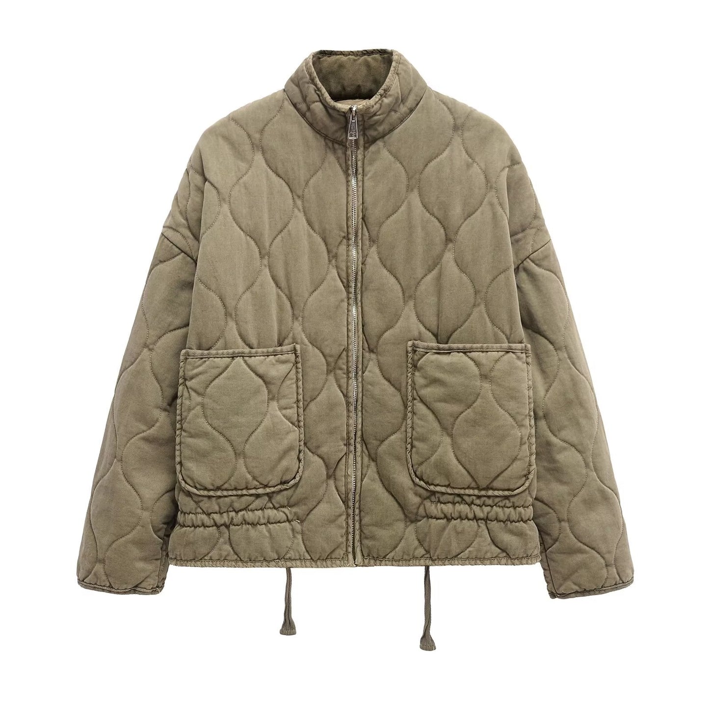 Women's winter loose warm standing collar cotton Coat