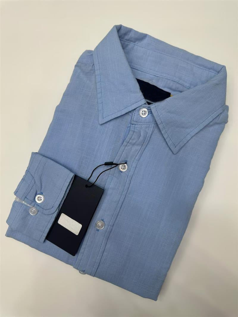 Men's and women's cotton and linen shirts loose long-sleeved shirts