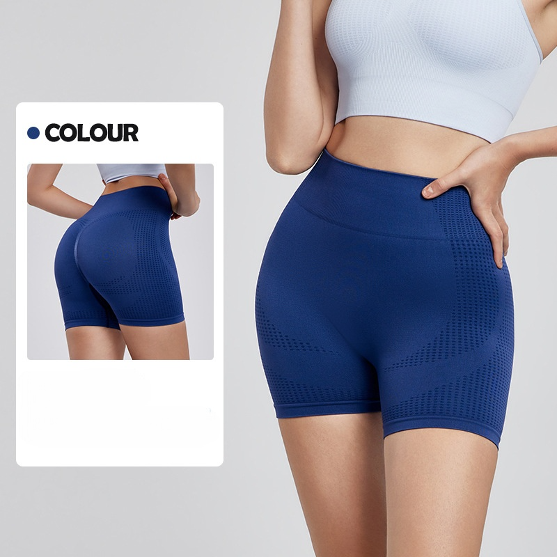 LU Women's new seamless hip-lifting, high-waist and tight-fitting sports shorts