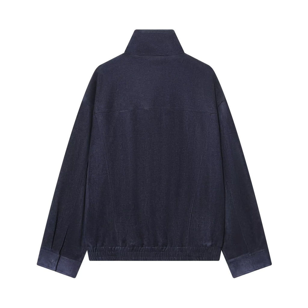 Women's stand collar suede textured jacket Coat