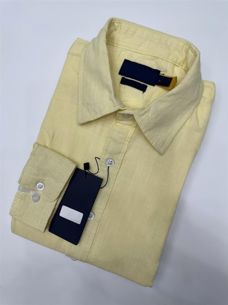 Men's and women's cotton and linen shirts loose long-sleeved shirts