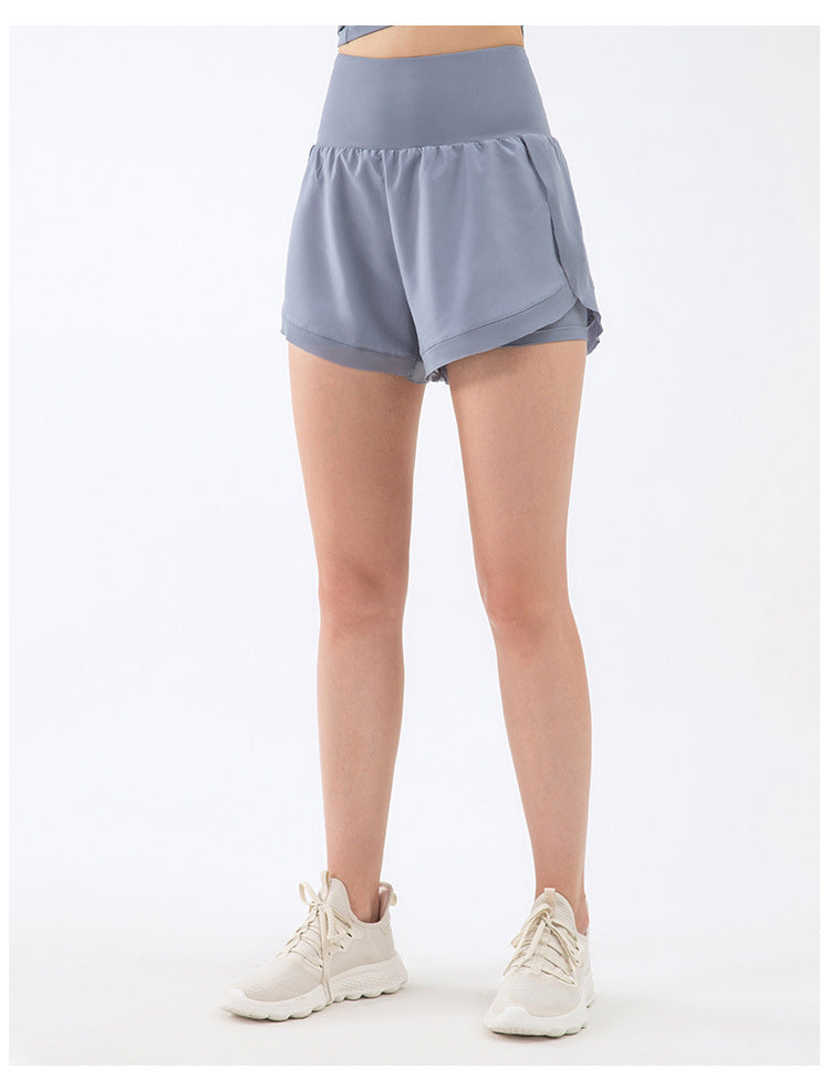 LU Women's new high waist and abdomen anti-exposure shorts