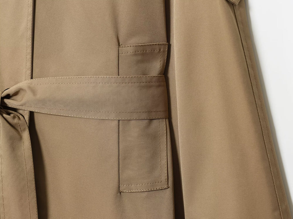 Women's New Fashion With Belt Short Double breasted Windbreaker Coat