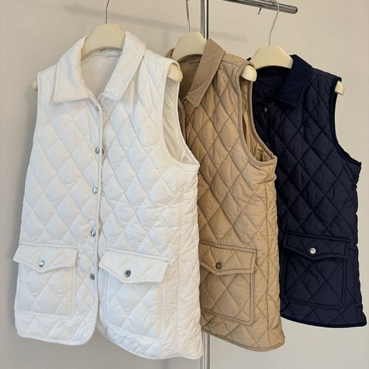 Women's new Joker diamond lapel vest