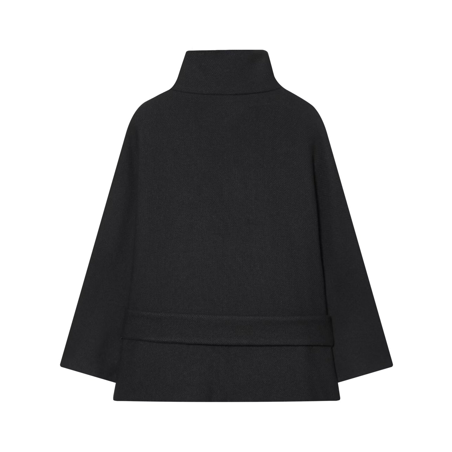Women's With Belt stand collar Wool Blended Coat