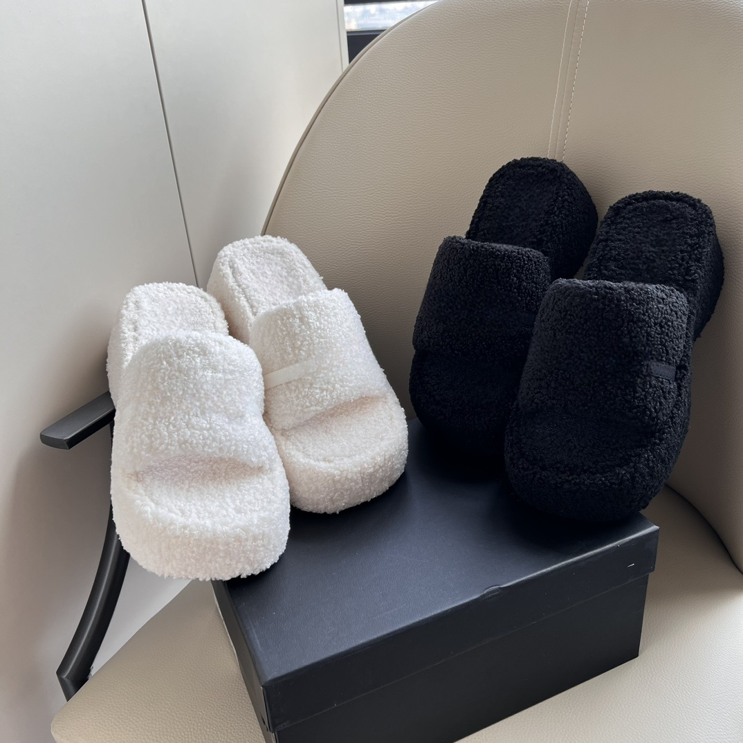 Women's new letter platform Mao Mao slippers