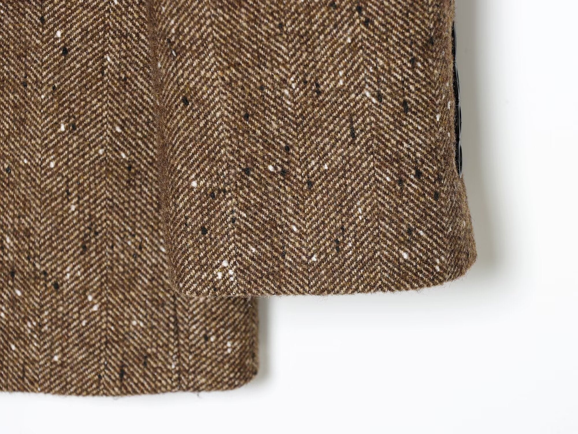 Women's loose blended herringbone diagonal Blazer Coat