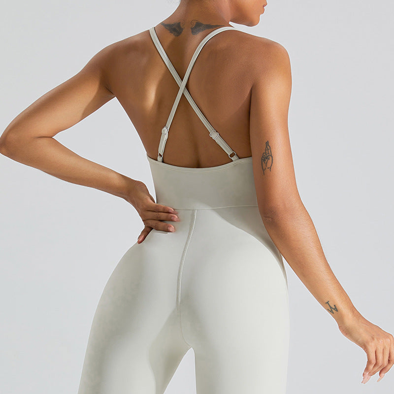 Women's new style nude back tight bodysuit yoga suit