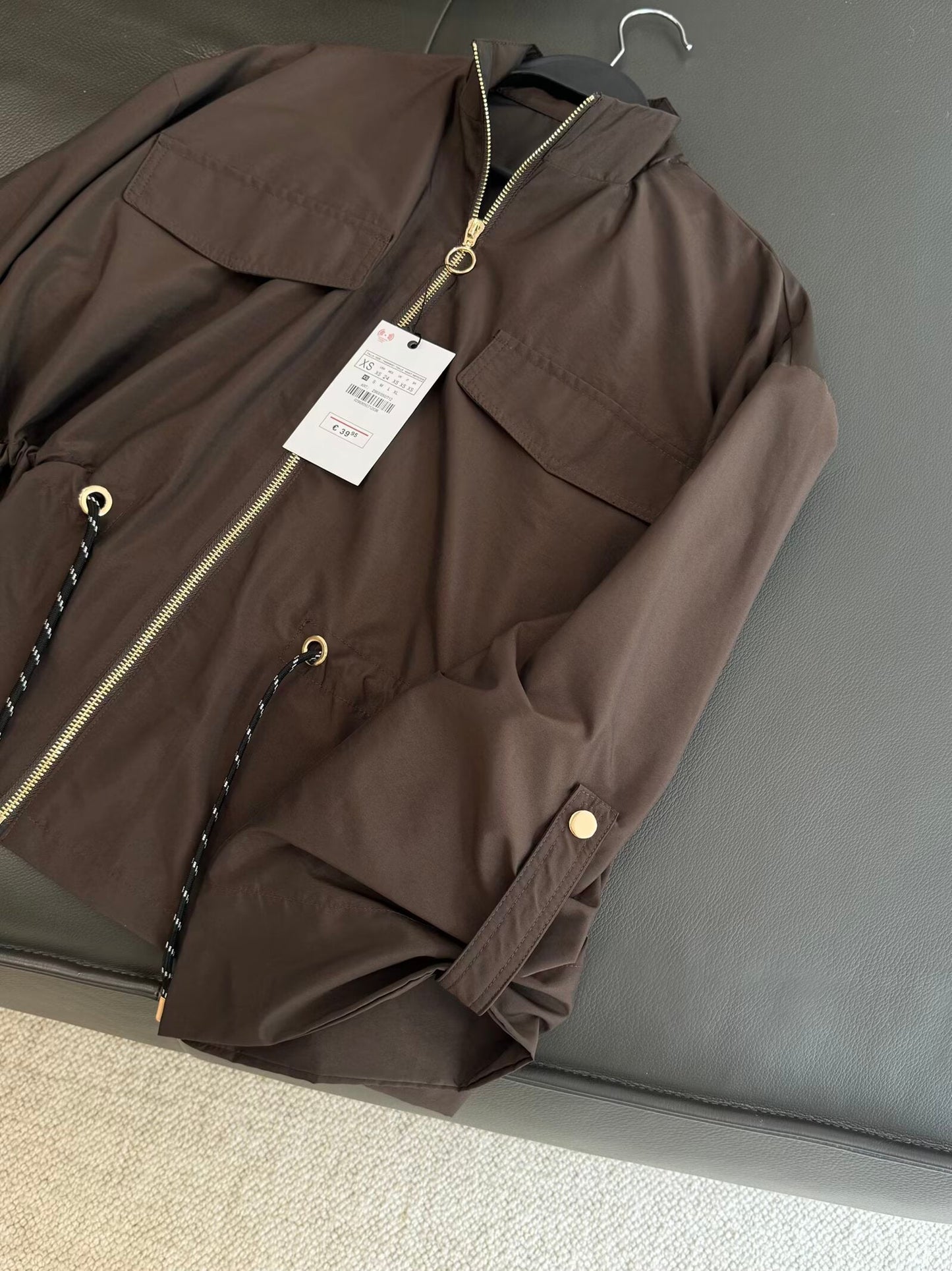 Women's new fashion loose stand collar lace up Coat
