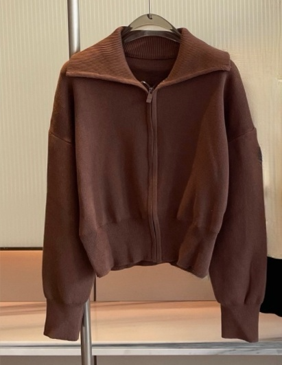 Women's new lapel sweater knit cardigan