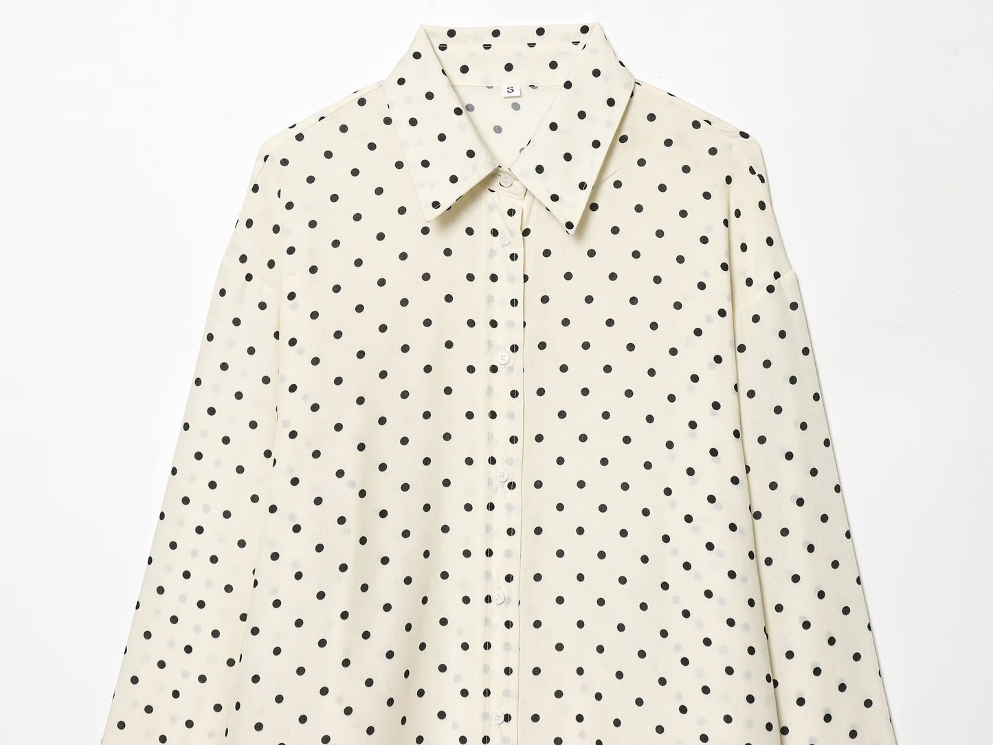 Women's retro polka dot casual Lapel shirt