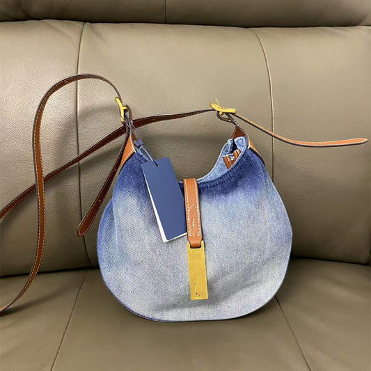 Women's new versatile denim fabric crossbody bag