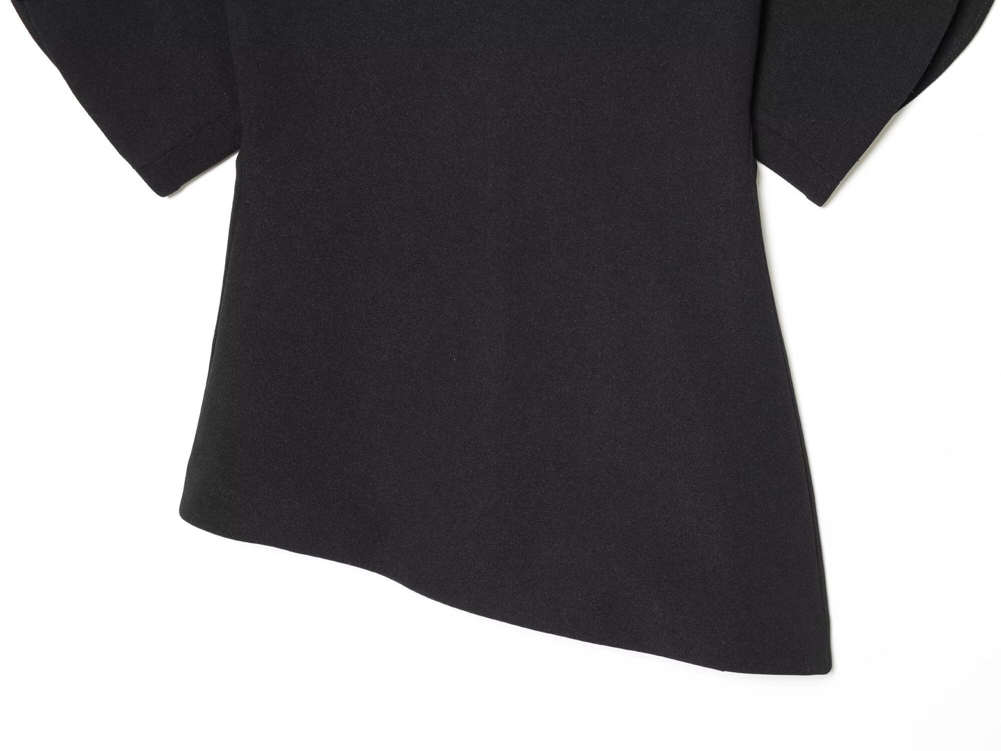 Women's Bubble Short Sleeve Asymmetric Top