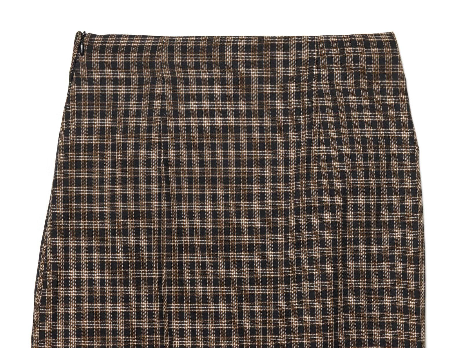 Women's pleated decorative plaid MIDI skirt