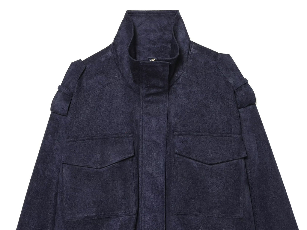 Women's stand collar suede textured jacket Coat