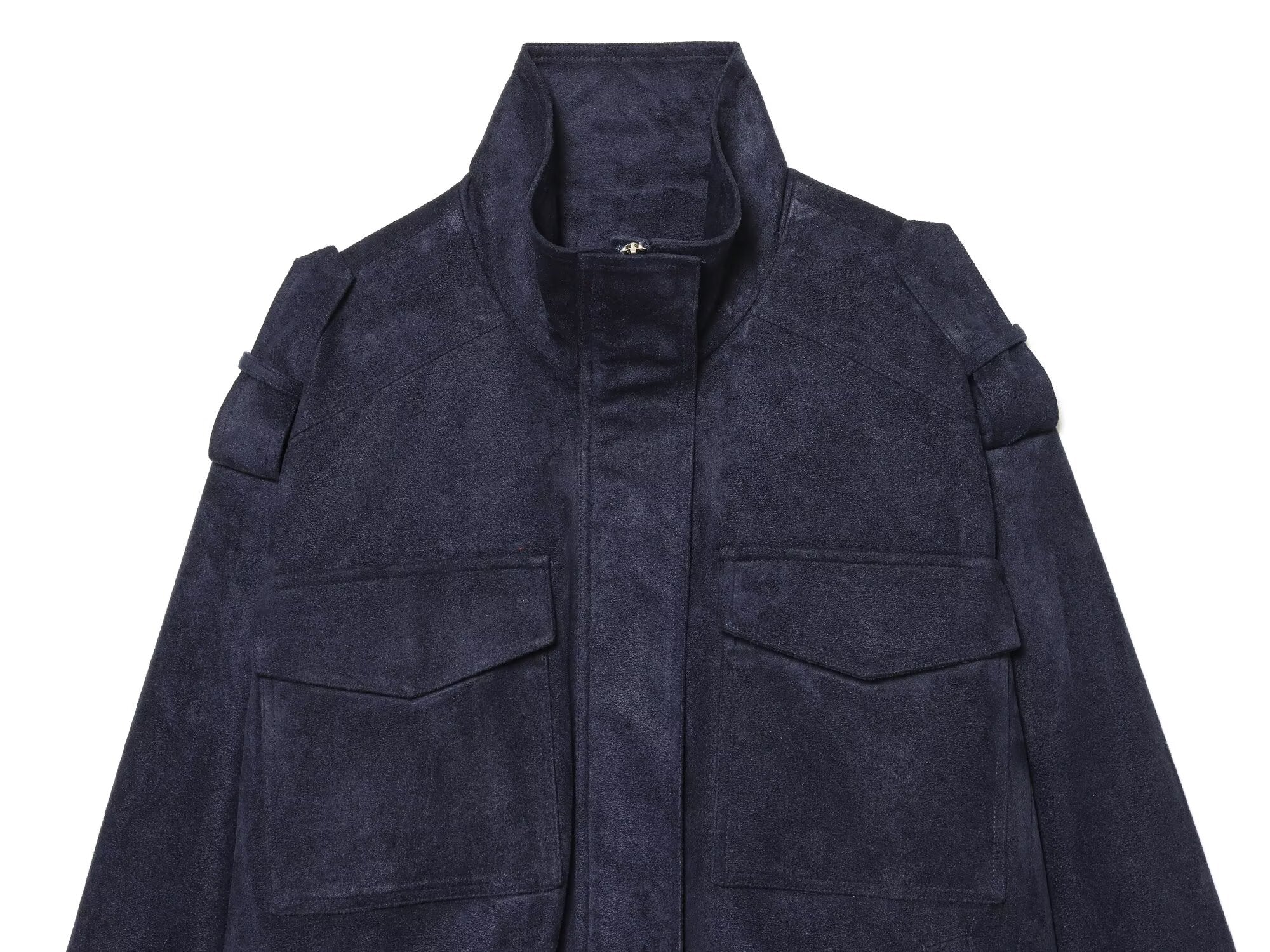 Women's stand collar suede textured jacket Coat