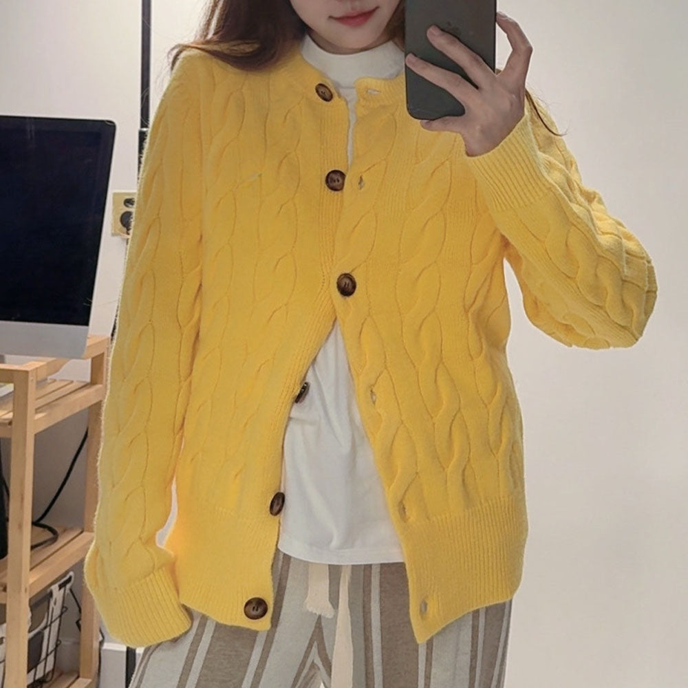 New women's versatile knitted long-sleeved cardigan