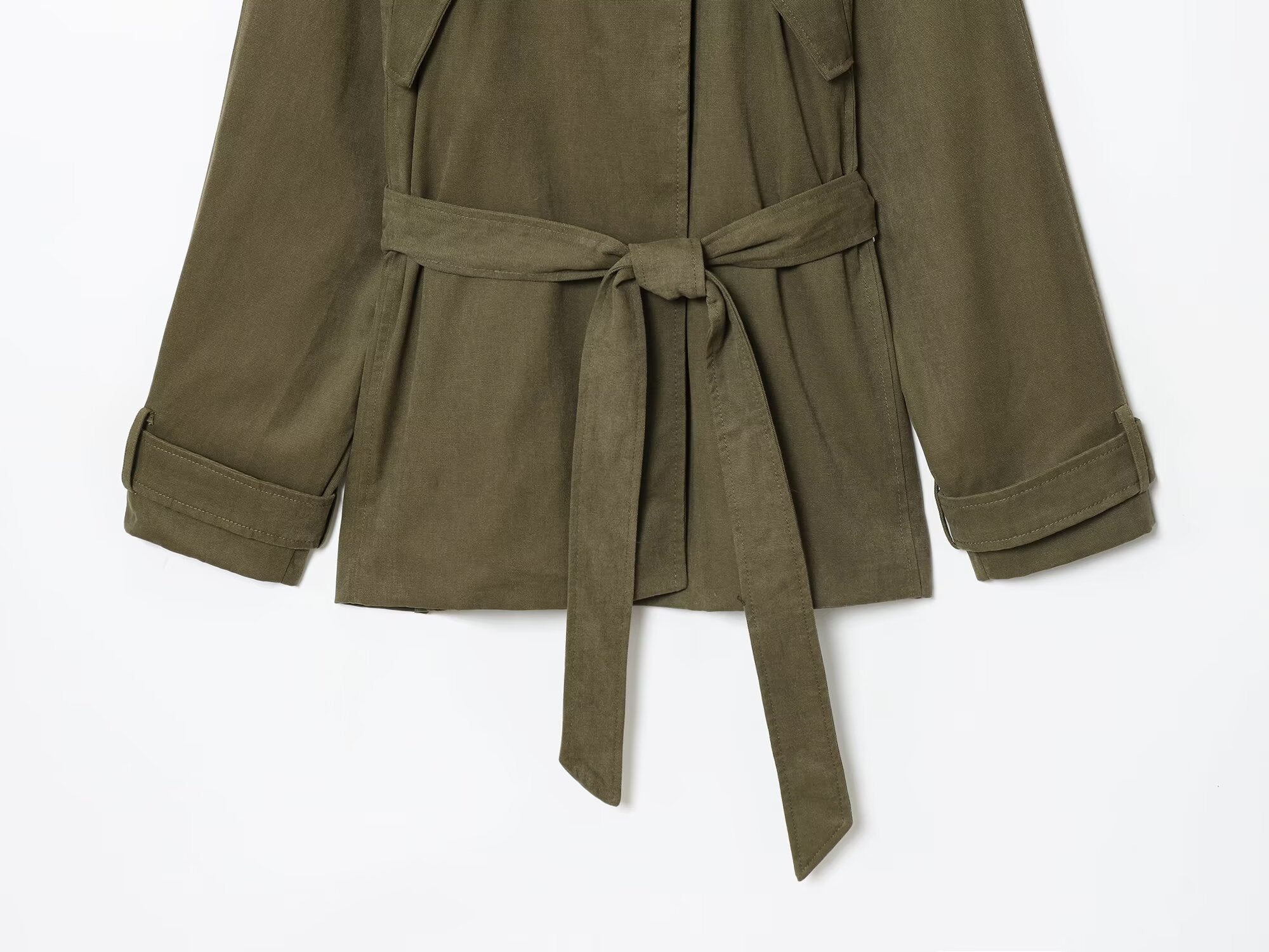 Women's new fashion with Belt loose cotton windbreaker Coat