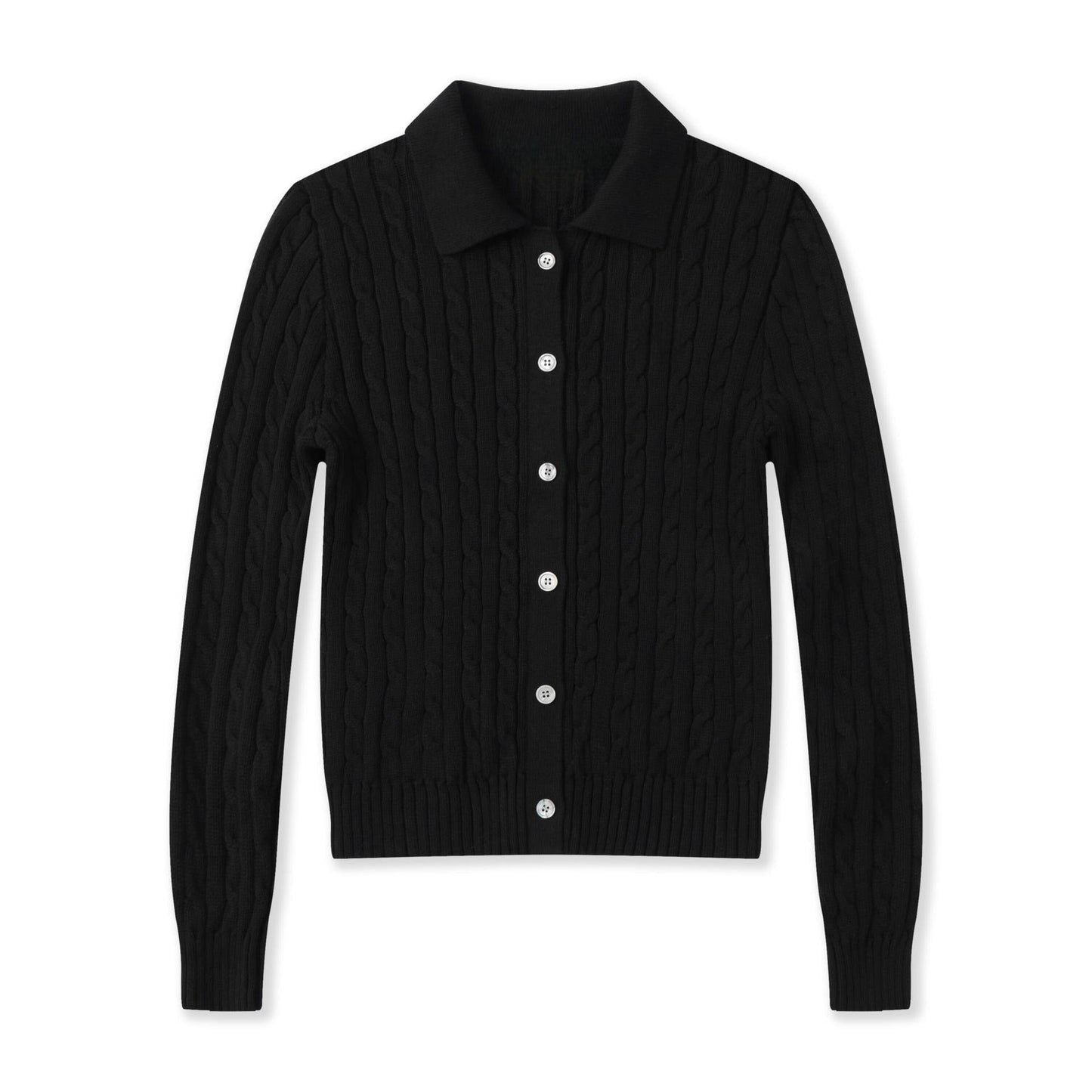 Women's New Sweater Cardigan Basic Classic Embroidered Polo Neck Slim Temperament Thin Coat