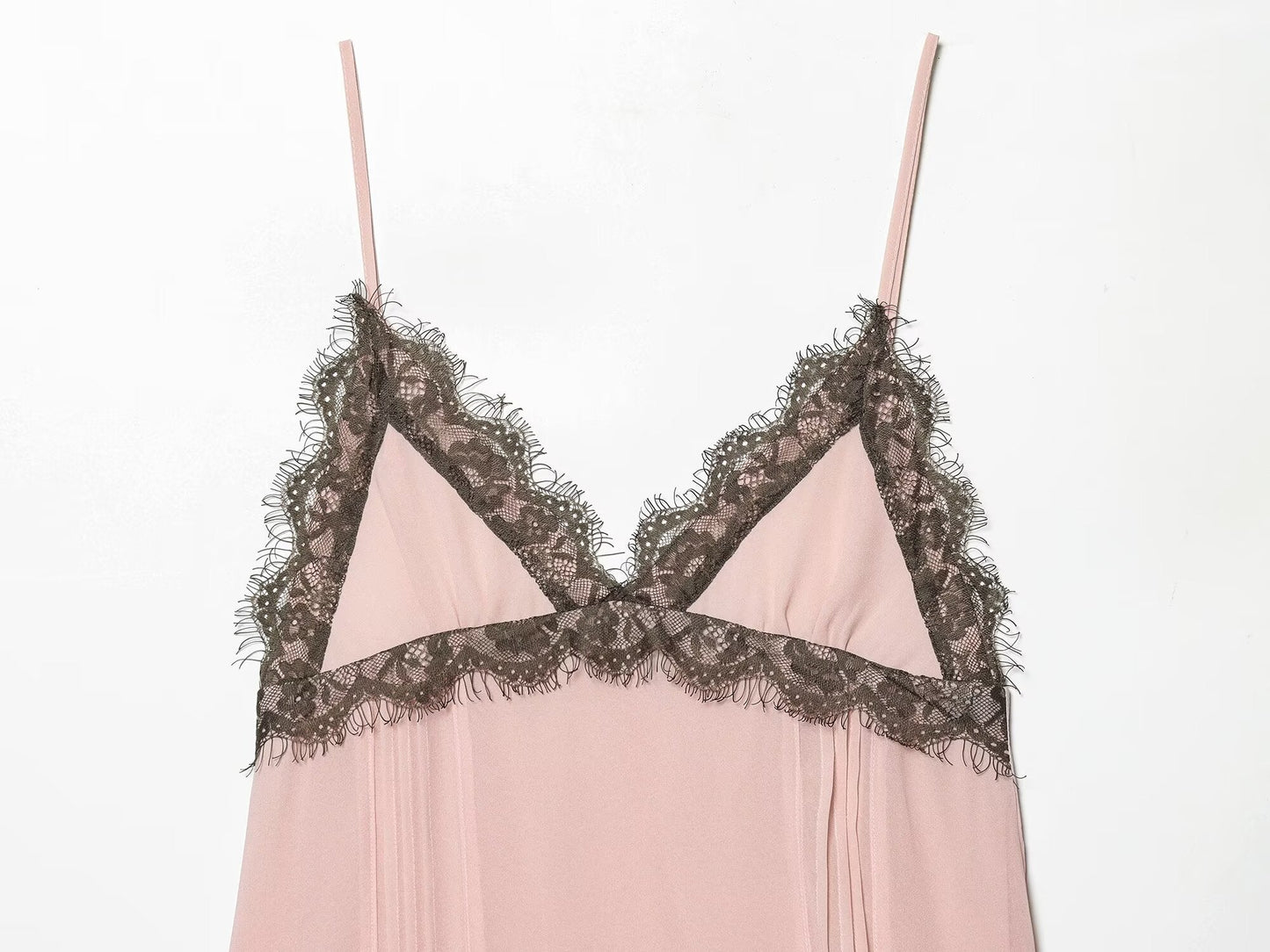 Women's sexy lace patchwork suspender dress