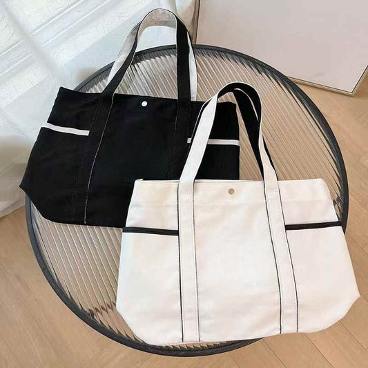 LU 2025 New Casual Joker Multi-pocket Design Canvas Handbag Tote Bag Yoga Bag